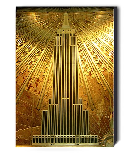 Kunstdruck auf Leinwand, Motiv Empire State Building – Art Deco – verschiedene Größen (A1 81,3 x 61 cm) von FAB