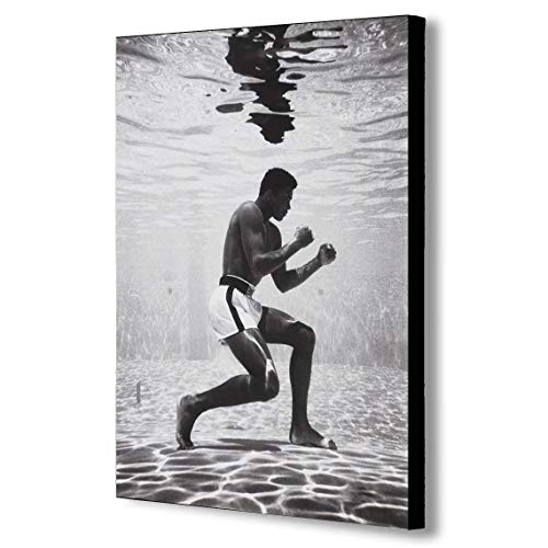 Kunstdruck auf Leinwand, Motiv Muhammad Ali unter Wasser, verschiedene Größen (A1, 81,3 x 61 cm) von FAB