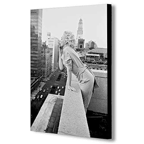 Kunstdruck auf Leinwand, Motiv: Marilyn Monroe Rauchen, New York, gerahmt, verschiedene Größen (A3, 40,6 x 30,5 cm) von FAB