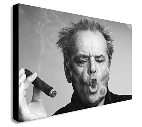 Leinwandbild, Motiv: rauchender Jack Nicholson, gerahmt, verschiedene Größen, Holz und Leinwand, A0 47x33 inches von FAB