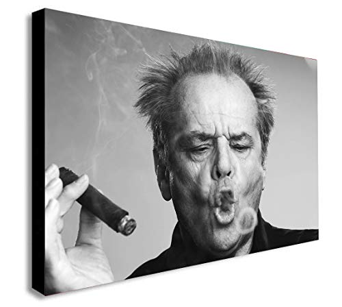 Leinwandbild, Motiv: rauchender Jack Nicholson, gerahmt, verschiedene Größen, Holz und Leinwand, A2 24x16 inches von FAB