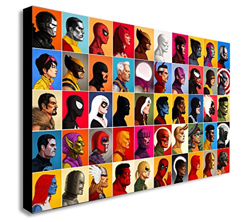 Marvel Comics-Collage Head-Shot-Leinwand Kunstdruck., holz, A0 47x33 von FAB