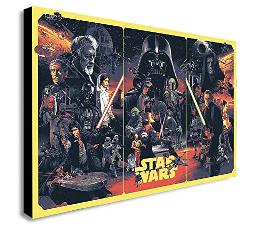 Star Wars Original Trilogy Leinwandbild, gerahmt, verschiedene Größen (A0, 119,4 x 83,8 cm) von FAB