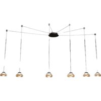 Arabella LED-Hängeleuchter aus Metall und geblasenem Glas, bernsteinfarben 3547-46-125 Fabas Luce von FABAS LUCE LIGHTING
