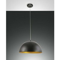 Fabas Luce Lighting - Fabas Luce Dingle Dome Pendel-Deckenleuchten Schwarz / Goldglas, E27 von FABAS LUCE LIGHTING