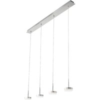 Fabas Luce Dunk 4-flammige Pendelleuchte - 32 w dimmbare led - Gebürstetes Aluminium Lineares Design von FABAS LUCE LIGHTING