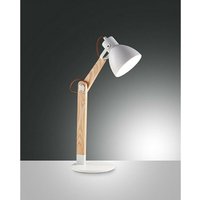 Fabas Luce Lighting - Fabas Luce Sveva Schreibtischlampe Weiß / Eschenholz Glas, E27 von FABAS LUCE LIGHTING