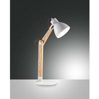 Fabas Luce Sveva Schreibtischlampe Weiß / Eschenholz Glas, E27 von FABAS LUCE LIGHTING