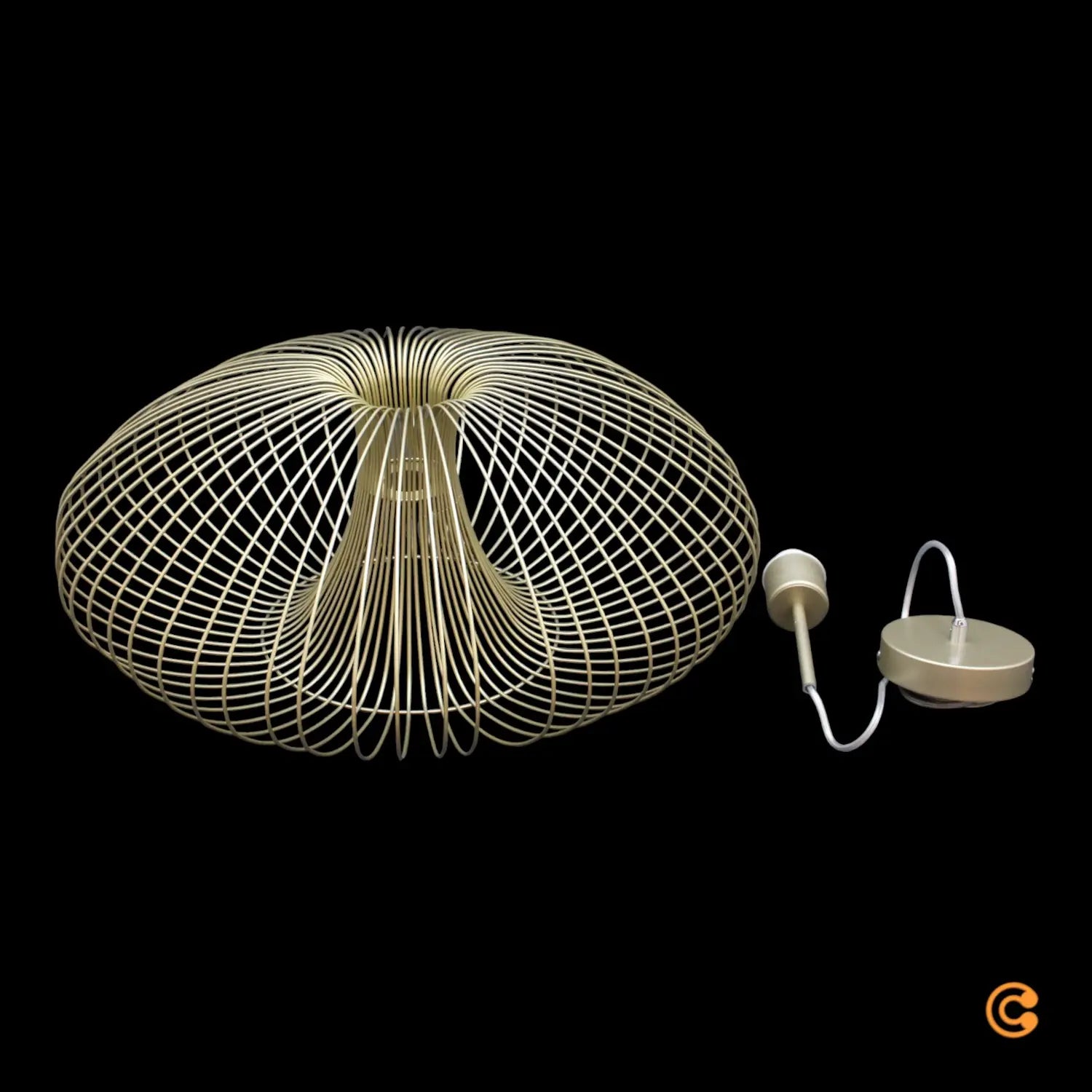 B-Ware Fabas Luce Hängeleuchte Fassa Gold Edelmatt ø 60 Cm Metall Deckenlampe Lampe von FABAS LUCE