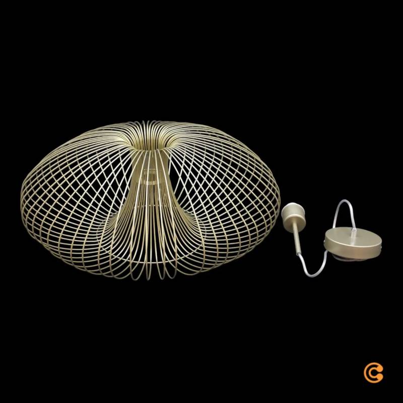 B-Ware Fabas Luce Hängeleuchte Fassa Gold Edelmatt ø 60 Cm Metall Deckenlampe Lampe von FABAS LUCE