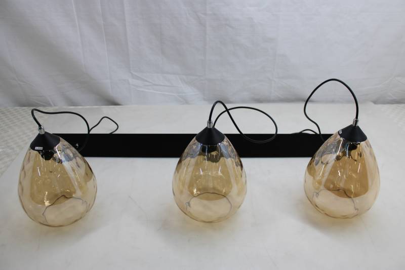FABAS LUCE Hängeleuchte Gisella amber Glas 3-flammig Hängeleuchte von FABAS LUCE