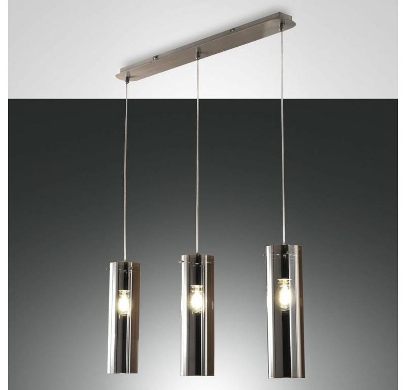 FABAS LUCE Pendelleuchte Pendelleuchte Sintesi in Nickel-satiniert und Grau 3xE27 von FABAS LUCE
