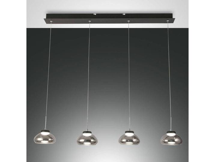 Fabas Luce Hängelampe Arabella 4-flammig in Reihe, rauchgrau für Wohn & Esszimmer - Alu - Modern - Glas von FABAS-LUCE