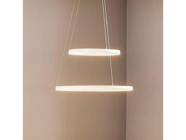 Fabas Luce Hängelampe Giotto, dimmbar, weiß / opal, für Wohn- / Esszimmer, Metall, Modern von FABAS-LUCE