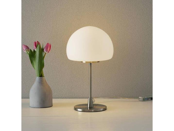 Fabas Luce Nachttischlampe Gaia big, alu / grau / zink, für Schlafzimmer, Metall, Modern, Tischlampe von FABAS-LUCE