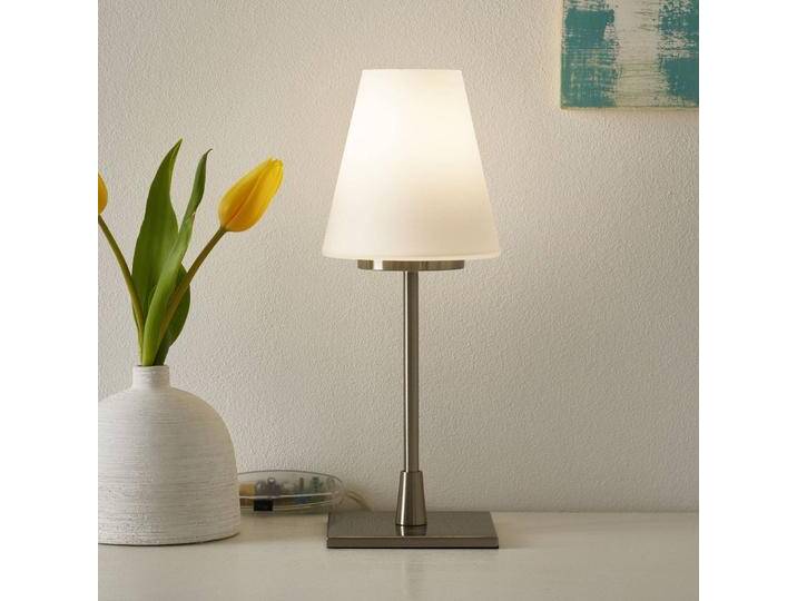 Fabas Luce Nachttischlampe Lucy big, alu / grau / zink, für Schlafzimmer, Metall, Modern, Tischlampe von FABAS-LUCE