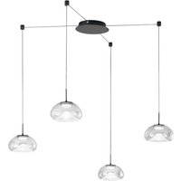 Brena - Klare 4-flammige dezentrale Pendelleuchte Fabas Luce - 40W dimmbare led - Dezentrale Montage von FABAS