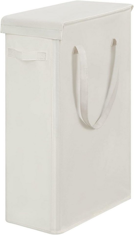 FABATO Wäschekorb 60L Schmaler Wäschekorb mit Deckel, 41 x 22 x 65 cm (1 St), Faltbarer Dünner Wäschekorb mit Griff für Enge Räume von FABATO