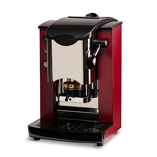 FABER COFFEE MACHINES | Edelstahl-Steckplatz-Modell | 44 mm Kaffeemaschine | Farbe Burgund Kunststoff Schwarz | Messing-Padspresse (Burgundy/Black) von FABER COFFEE MACHINES