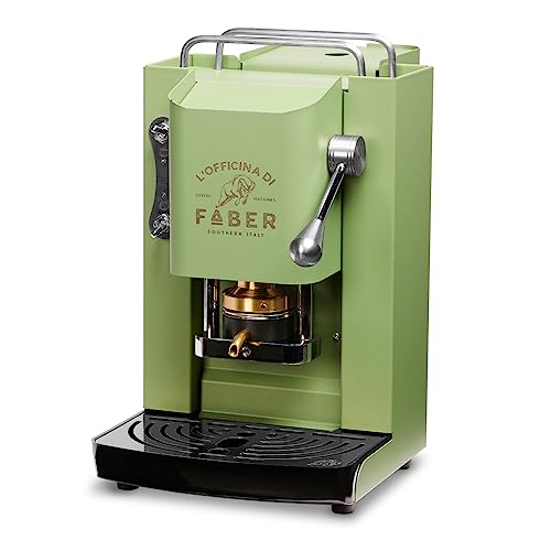 FABER COFFEE MACHINES | Modell Pro Deluxe | Kaffeepadmaschine für 44 mm ESE-Pads | Chrom-Finish | Padpresse aus Messing (Acid Green), Anisgrün von FABER COFFEE MACHINES