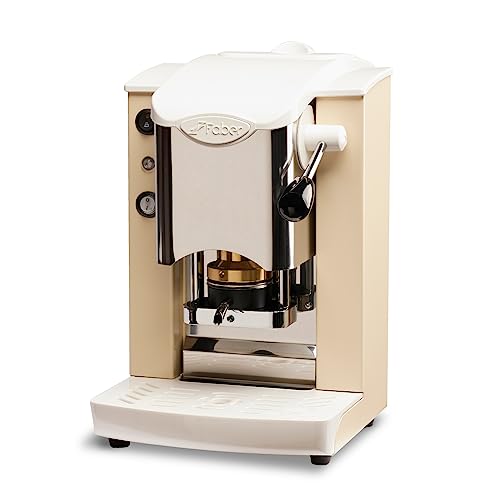 FABER COFFEE MACHINES | Edelstahl-Steckplatz-Modell | 44 mm Kaffeemaschine | Farbe Burgund Kunststoff Schwarz | Messing-Padspresse (Ivory/White) von FABER COFFEE MACHINES