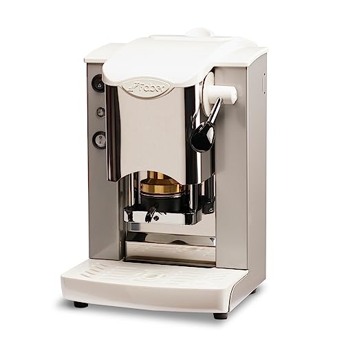 FABER COFFEE MACHINES | Edelstahl-Steckplatz-Modell | 44 mm Kaffeemaschine | Farbe Burgund Kunststoff Schwarz | Messing-Padspresse (Grey/White) von FABER COFFEE MACHINES