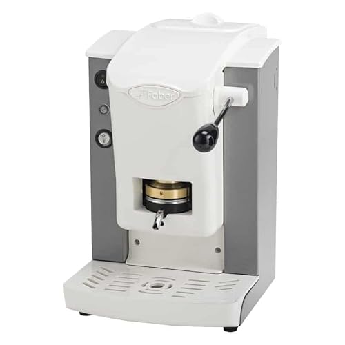 FABER COFFEE MACHINES | Slot Plast Model | POD Coffee Machine 44 mm | Adjustable Brass Pad Press (GRAU/WEISS) von FABER COFFEE MACHINES