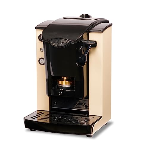 FABER COFFEE MACHINES | Slot Plast Model | POD Coffee Machine 44 mm | Adjustable Brass Pad Press (ELFENBEIN/SCHWARZ) von FABER COFFEE MACHINES