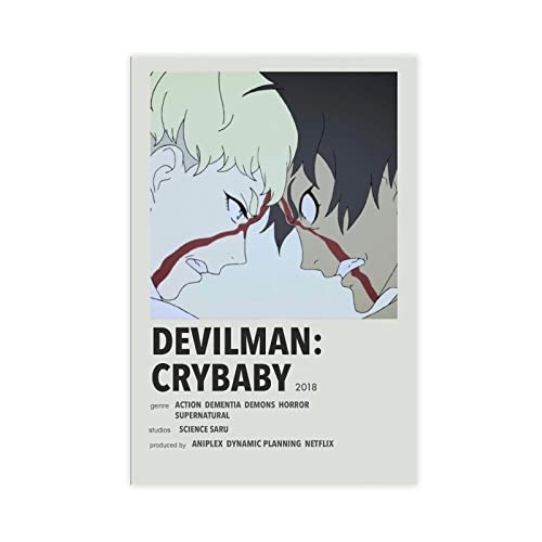 Devilman Crybaby Alternative Minimalistisches Anime 14 Leinwandposter Wandkunst Dekor Druck Bild Gemälde für Wohnzimmer Schlafzimmer Dekoration Rahmen Stil 40 x 60 cm von FABIVA