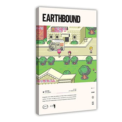 EarthBound (1994) Videospiel-Poster, Leinwand, Poster, Schlafzimmer, Dekoration, Sport, Landschaft, Büro, Raumdekoration, Geschenkrahmen-Stil, 20 x 30 cm von FABIVA