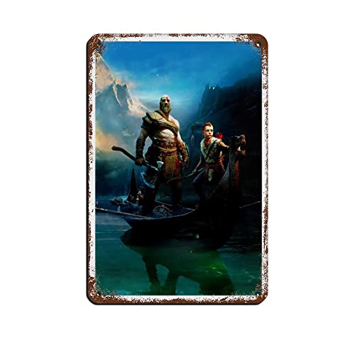 FABIVA God of War Kratos Atreus Poster Blechschild Vintage Metall Pub Club Cafe Bar Home Wandkunst Dekoration Poster Retro 20 x 30 cm von FABIVA