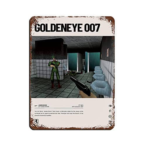 FABIVA GoldenEye 007 (1997) Videospiel-Poster, Blechschild, Vintage, Metall, Pub, Club, Café, Bar, Zuhause, Wandkunst, Dekoration, Poster, Retro, 30 x 40 cm von FABIVA