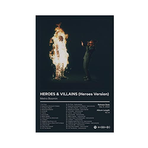 FABIVA Metro Boomin Poster Helden und Bösewichte, Albumcover, 2 Leinwandposter, Wandkunst, Dekordruck, Bild Gemälde für Wohnzimmer, Schlafzimmer, Dekoration, ungerahmt, 50 x 75 cm von FABIVA