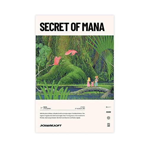 FABIVA Secret of Mana (1993) Videospiel-Poster, Leinwand-Poster, Wandkunst, Dekordruck, Bild, Gemälde für Wohnzimmer, Schlafzimmer, Dekoration, ungerahmt, 30 x 45 cm von FABIVA