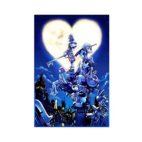 Kingdom Hearts Poster Videospiel 9 Leinwand Poster Schlafzimmer Dekor Sport Landschaft Büro Zimmer Dekor Geschenk Rahmen Stil 40 x 60 cm von FABIVA