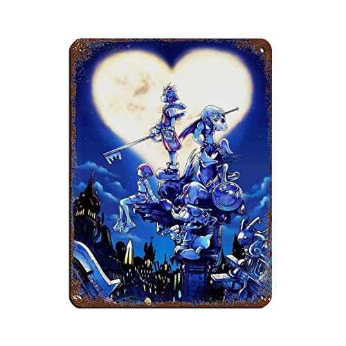 Kingdom Hearts Poster Videospiel 9 Retro Poster Metall Blechschild Chic Art Retro Eisen Malerei Bar Menschen Höhle Cafe Familie Garage Poster Wanddekoration 30 x 40 cm von FABIVA