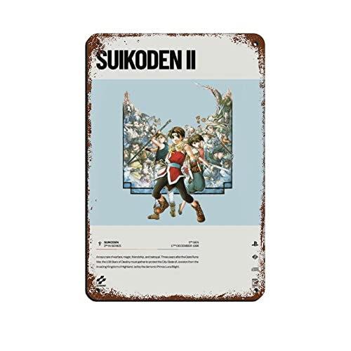 Suikoden II (1998) Videospiel-Poster, Retro-Poster, Metall-Blechschild, schicke Kunst, Retro-Eisen-Malerei, Bar, Menschen, Höhle, Café, Familie, Garage, Poster, Wanddekoration, 20 x 30 cm von FABIVA