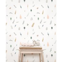 Kinderzimmer Wallpaper, Dschungel Pflanzen Farn Wallpaper - Fable & Rehkitz von FABLExFAWN