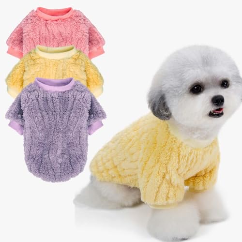 FabriCastle Hundepullover, 3er-Pack, Hundekleidung und -mantel, Haustierjacke für kleine oder mittelgroße Hunde, Jungen oder Mädchen, weicher und warmer Katzenpullover, Hundebekleidung, Kostüme von FABRICASTLE