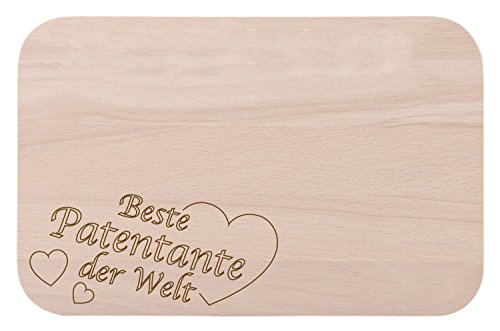 Frühstücksbrettchen/Frühstücksbrett mit Gravur "Beste Patentante der Welt" als Geschenk - aus Holz - Geschenkidee ideal zum Geburtstag oder zu Weihnachten Frühstücksbrettchen/Frühstücksbrett mit Gravur "Beste Patentante der Welt" als Geschenk - aus Holz - Geschenkidee ideal zum Geburtstag oder zu Weihnachten von FABRIKSTORES GmbH