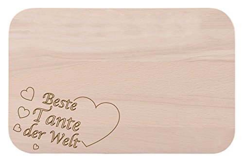 Frühstücksbrettchen/Frühstücksbrett mit Gravur "Beste Tante der Welt" als Geschenk - aus Holz - Geschenkidee ideal zum Geburtstag oder zu Weihnachten Frühstücksbrettchen/Frühstücksbrett mit Gravur "Beste Tante der Welt" als Geschenk - aus Holz - Geschenkidee ideal zum Geburtstag oder zu Weihnachten von FABRIKSTORES GmbH