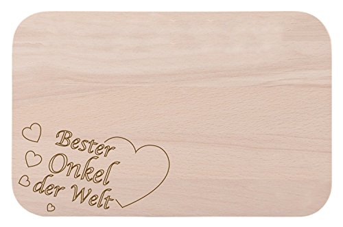 Frühstücksbrettchen/Frühstücksbrett mit Gravur "Bester Onkel der Welt" als Geschenk - aus Holz - Geschenkidee ideal zum Geburtstag oder zu Weihnachten Frühstücksbrettchen/Frühstücksbrett mit Gravur "Bester Onkel der Welt" als Geschenk - aus Holz - Geschenkidee ideal zum Geburtstag oder zu Weihnachten von FABRIKSTORES GmbH