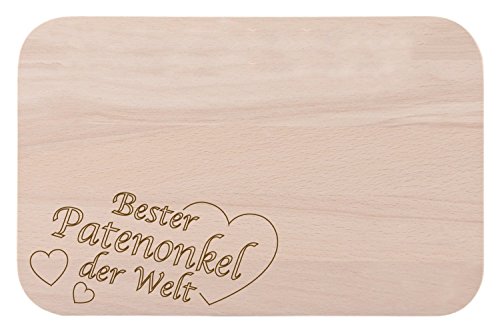 Frühstücksbrettchen/Frühstücksbrett mit Gravur "Bester Patenonkel der Welt" als Geschenk - aus Holz - Geschenkidee ideal zum Geburtstag oder zu Weihnachten Frühstücksbrettchen/Frühstücksbrett mit Gravur "Bester Patenonkel der Welt" als Geschenk - aus Holz - Geschenkidee ideal zum Geburtstag oder zu Weihnachten von FABRIKSTORES GmbH