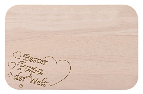 Frühstücksbrettchen/Frühstücksbrett mit Gravur "Bester Papa der Welt" als Geschenk - aus Holz - Geschenkidee ideal zum Geburtstag, Vatertag oder zu Weihnachten Frühstücksbrettchen/Frühstücksbrett mit Gravur "Bester Papa der Welt" als Geschenk - aus Holz - Geschenkidee ideal zum Geburtstag, Vatertag oder zu Weihnachten von FABRIKSTORES GmbH