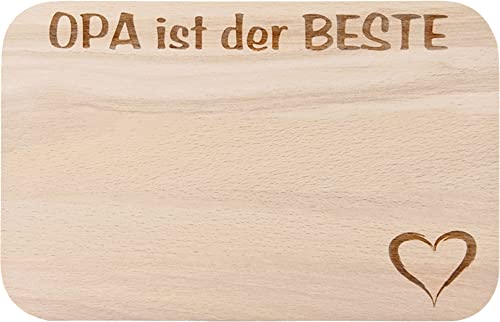 FABRIKSTORES Frühstücksbrettchen/Frühstücksbrett mit Gravur "Opa ist der Beste" als Geschenk - Buchenholz - Abgerundete Ecken - Geschenkidee ideal für Vatertag oder andere Anlässe - Gute Qualität FABRIKSTORES Frühstücksbrettchen/Frühstücksbrett mit Gravur "Opa ist der Beste" als Geschenk - Buchenholz - Abgerundete Ecken - Geschenkidee ideal für Vatertag oder andere Anlässe - Gute Qualität von FABRIKSTORES GmbH