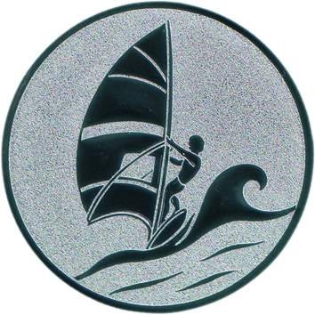 Pokal Emblem Surfen - 25 mm/silber von FABRIKSTORES GmbH