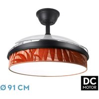 Abrila - Ventilator dc fashion - Schwarz mit drei ausfahrbaren ABS-Lamellen und Diffusor de Heizlamelle 6 einstellbare Geschwindigkeiten 3 von FABRILAMP