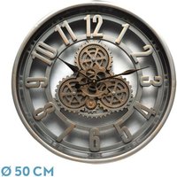 Fabrilamp - Uhr de Wand alfacar champagner 50x50x7 cm Zahnräder mit Bewegung von FABRILAMP