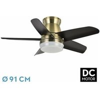 DC-Neutronen-Ventilator, 24 w, Leder/Schwarz, 5 Flügel von FABRILAMP