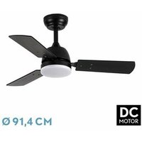 DC-Portico-Ventilator, 20 w, Schwarz, 3 Flügel, Schwarz/Grau von FABRILAMP